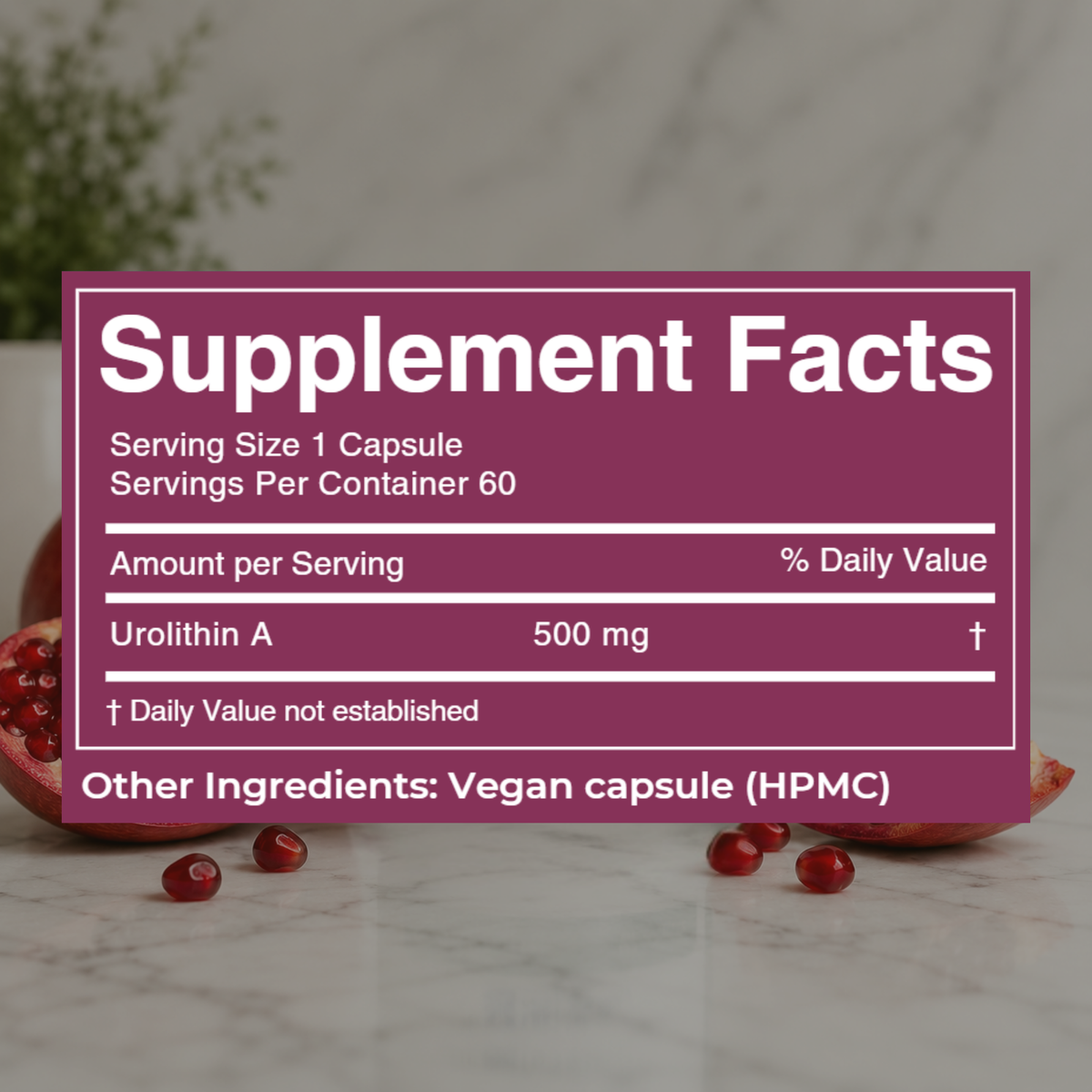 Urolithin A - 500mg | 98% Purity | 60 Capsules